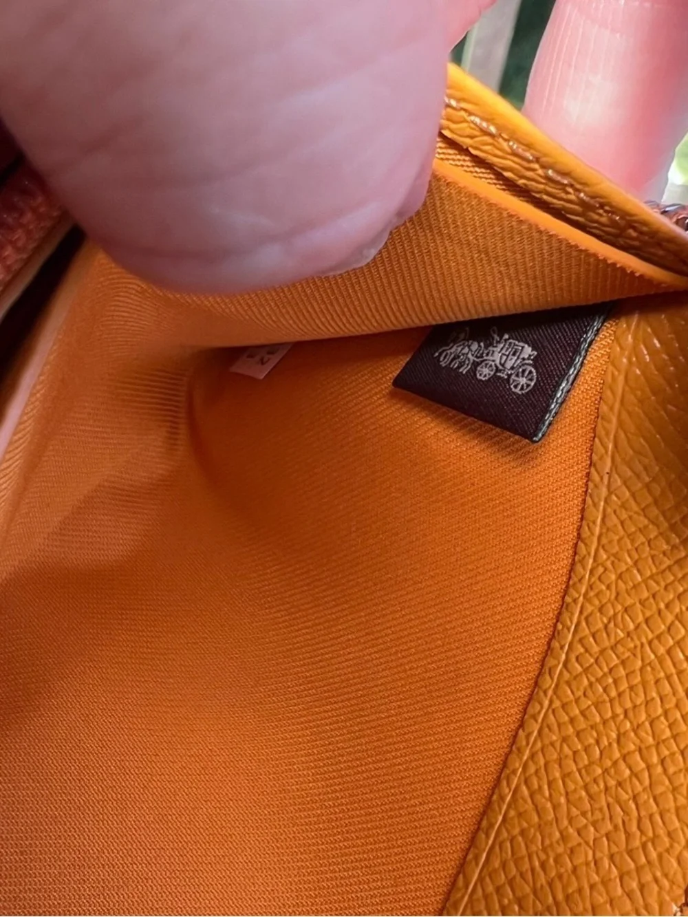 COACH Long Zip-Around Orange Papaya Pebble Leather Wallet with Silver Hardware